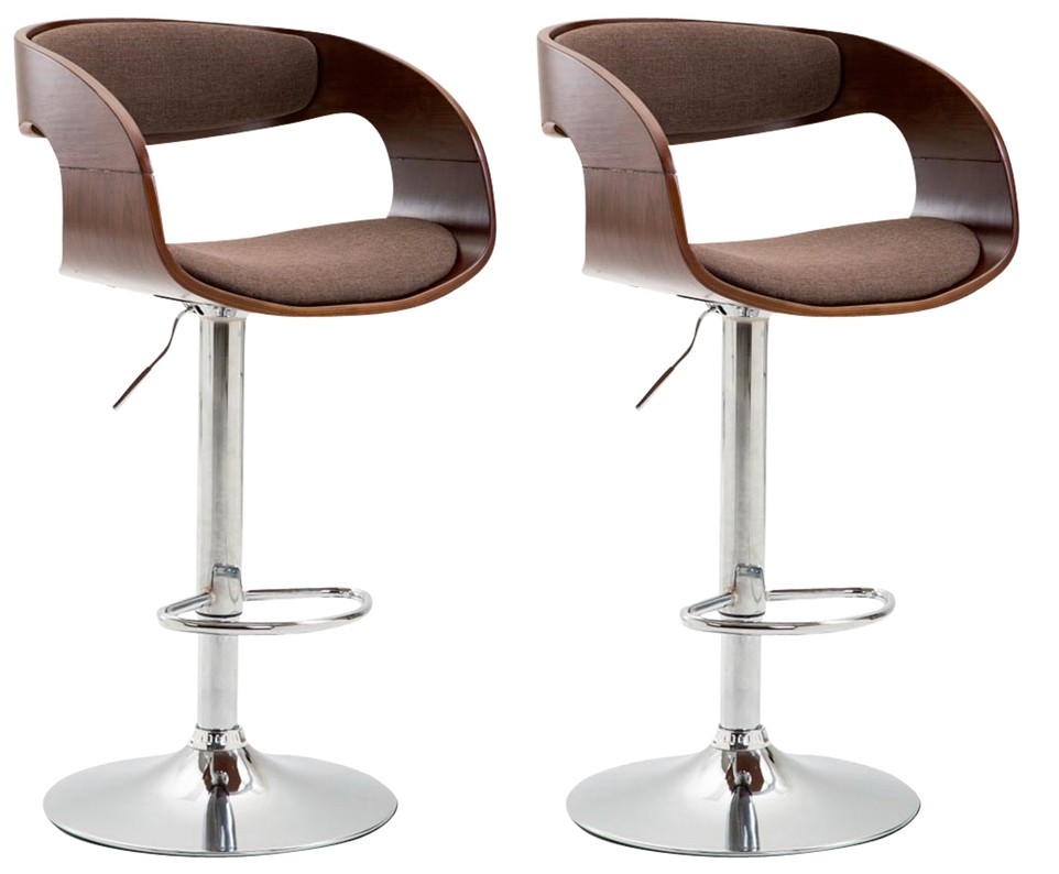 Lot de 2 tabourets de bar Manaus tissu 