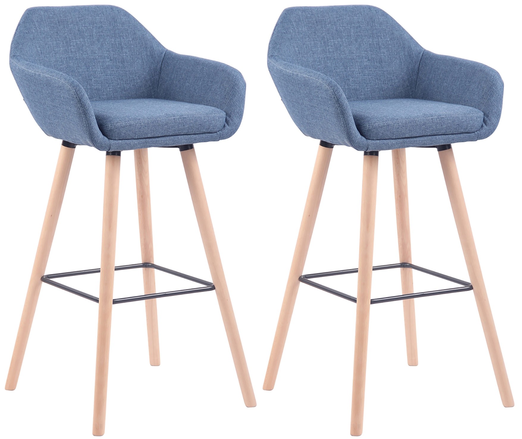 Lot de 2 tabourets de bar Adelaide tissu