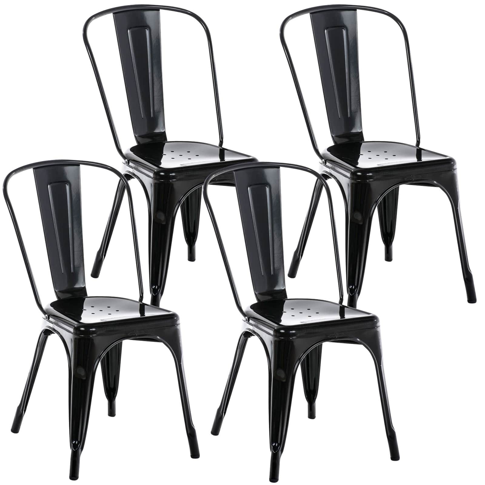 Lot de 4 chaises métalliques empilables Benedikt