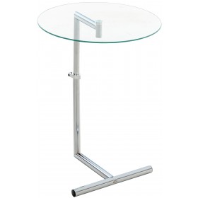 Table d'appoint Safi avec plateau en verre et hauteur réglable
