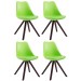 4er Set Stühle Toulouse Kunstleder Square-grün-Cappuccino