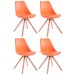 4er Set Stühle Toulouse Kunstleder Square-orange-Natura