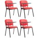4er Set Stühle Ken mit Klapptisch Kunstleder-rot
