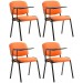 4er Set Stühle Ken mit Klapptisch Kunstleder-orange