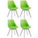 4er Set Besucherstühle Borneo V2 Kunstleder-grün-Weiß