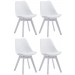 4er Set Besucherstühle Borneo V2 Kunstleder-weiß-Weiß