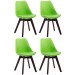 4er Set Besucherstühle Borneo V2 Kunstleder-grün-Walnuss