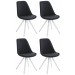4er Set Stühle Pegleg Stoff Square-schwarz-Weiß
