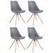 4er Set Stühle Toulouse Kunstleder Rund-grau-Natura