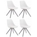 4er Set Stühle Toulouse Kunstleder Rund-weiß-Grau