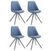 4er Set Stühle Toulouse Stoff Rund-blau-Grau