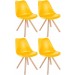 4er Set Stühle Sofia Kunststoff Gelb Eckig