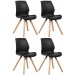 4er Set Stuhl Luna-schwarz-Kunststoff