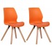 2er Set Stuhl Luna-orange-Kunststoff