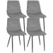 4er Set Stühle Telde Samt-grau