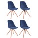 4er Set Stühle Toulouse Samt Square-blau-Natura