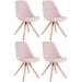 4er Set Stühle Toulouse Samt Square-pink-Natura