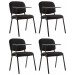 4er Set Stühle Ken mit Klapptisch Stoff-schwarz