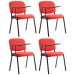 4er Set Stühle Ken mit Klapptisch Stoff-rot