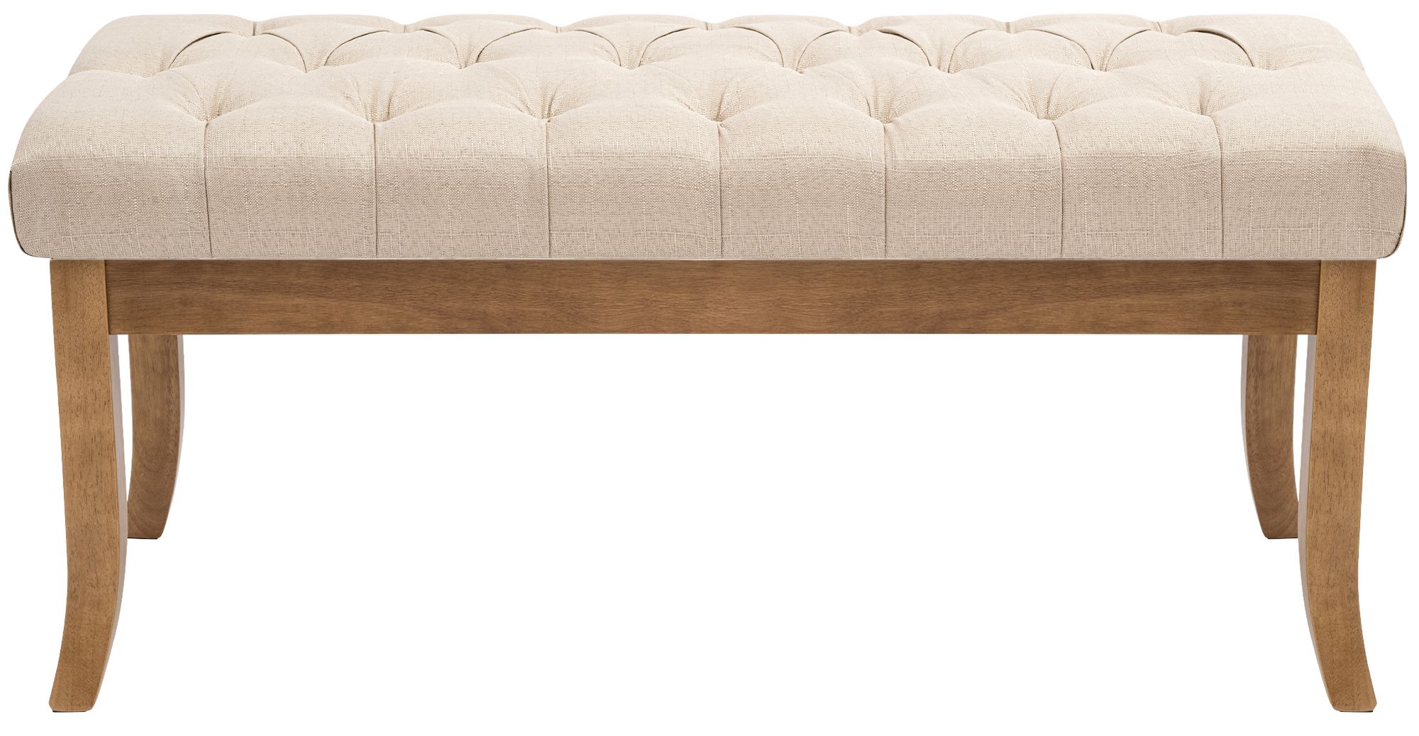 Banquette Ramses en tissu avec piètement en bois clair