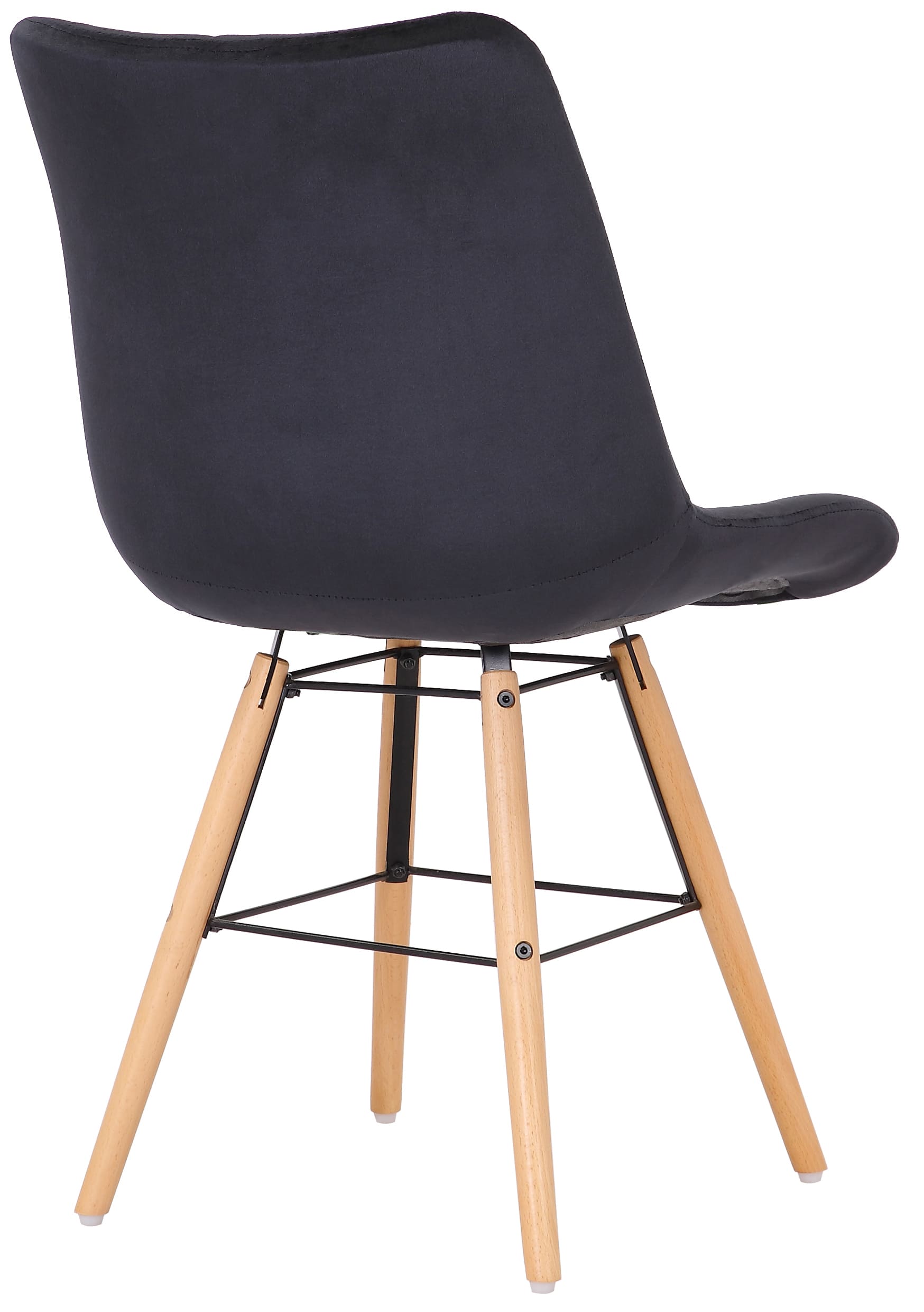 Chaise de salle à manger Leni en velours avec pieds en Bois