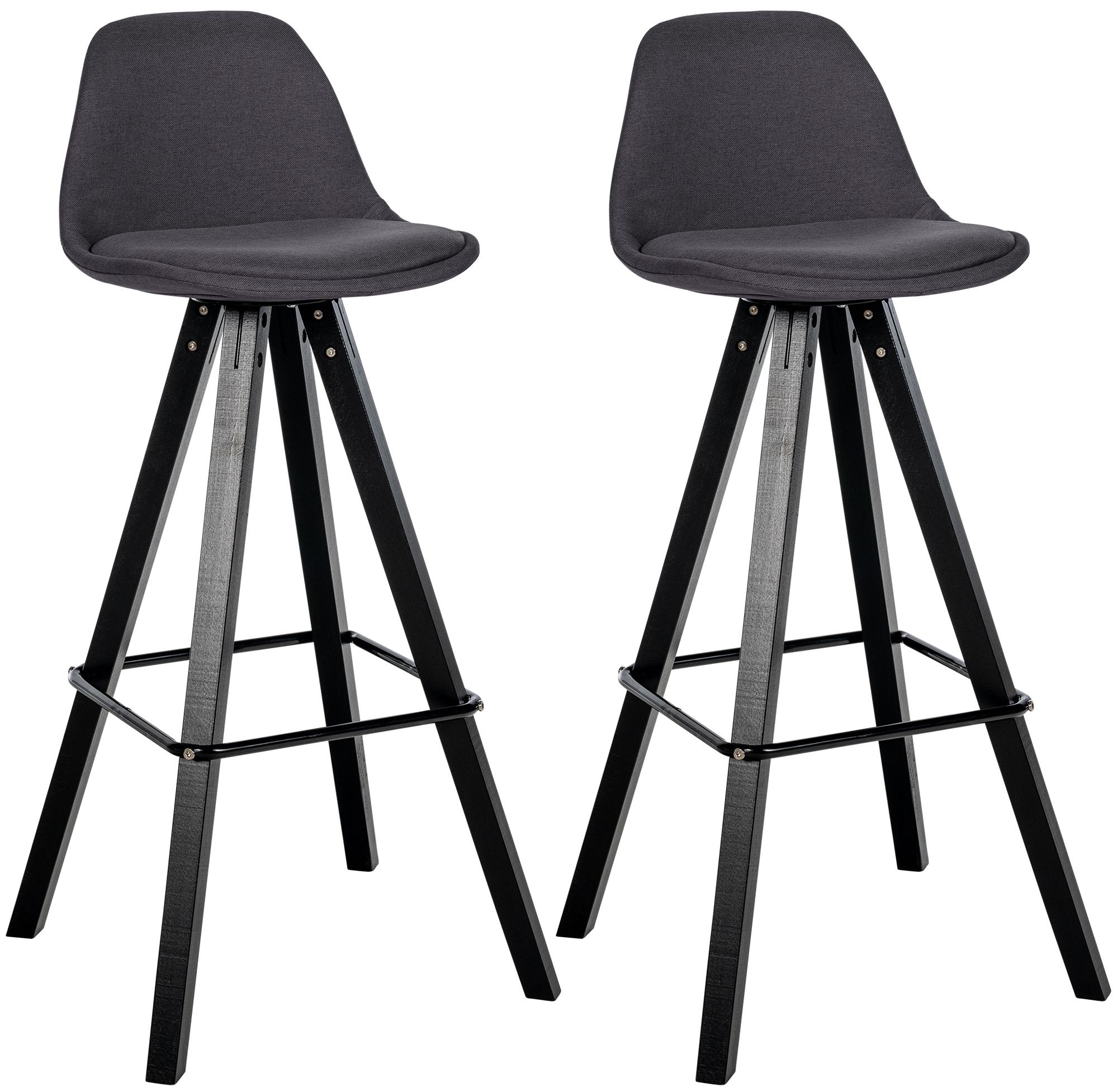Lot de 2 tabourets de bar Corbin en tissu carré