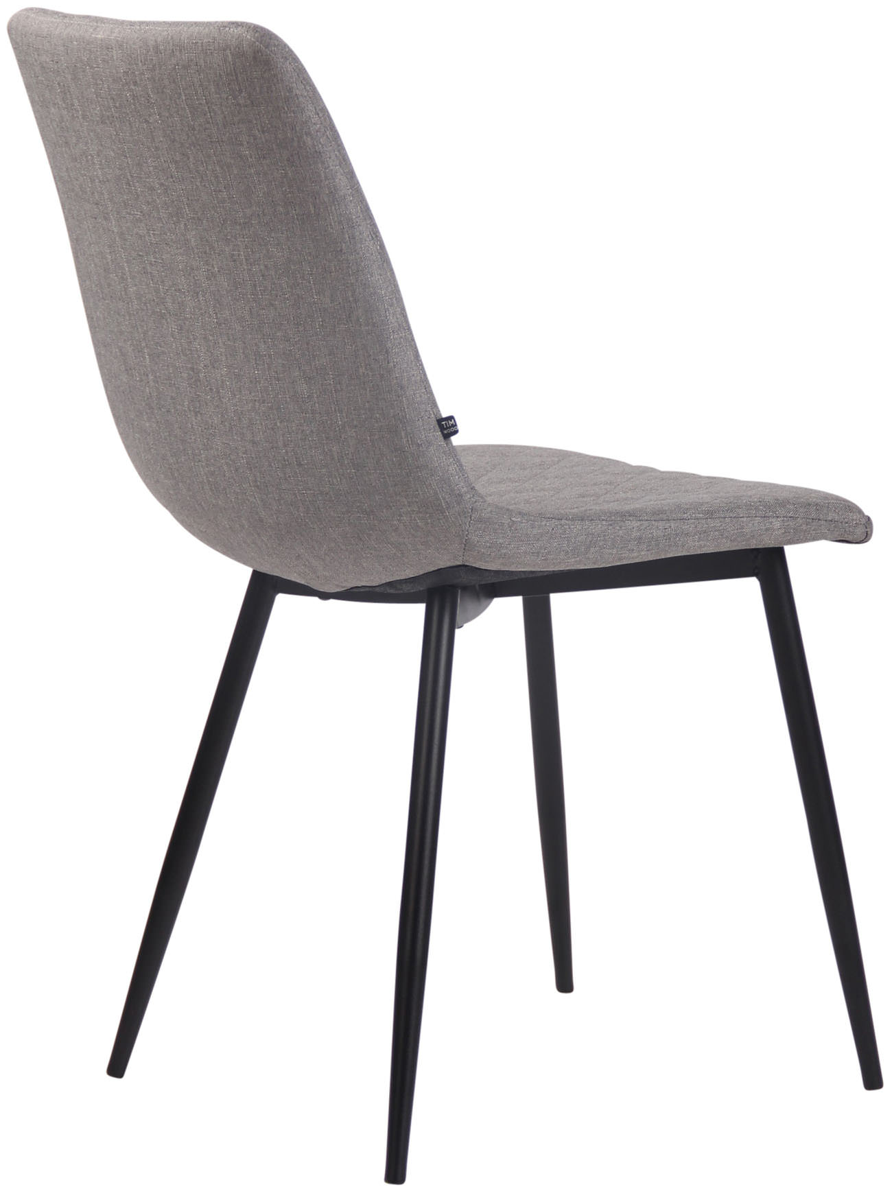 Chaise de salle à manger Telde en tissu avec Piètement en Métal noir mat
