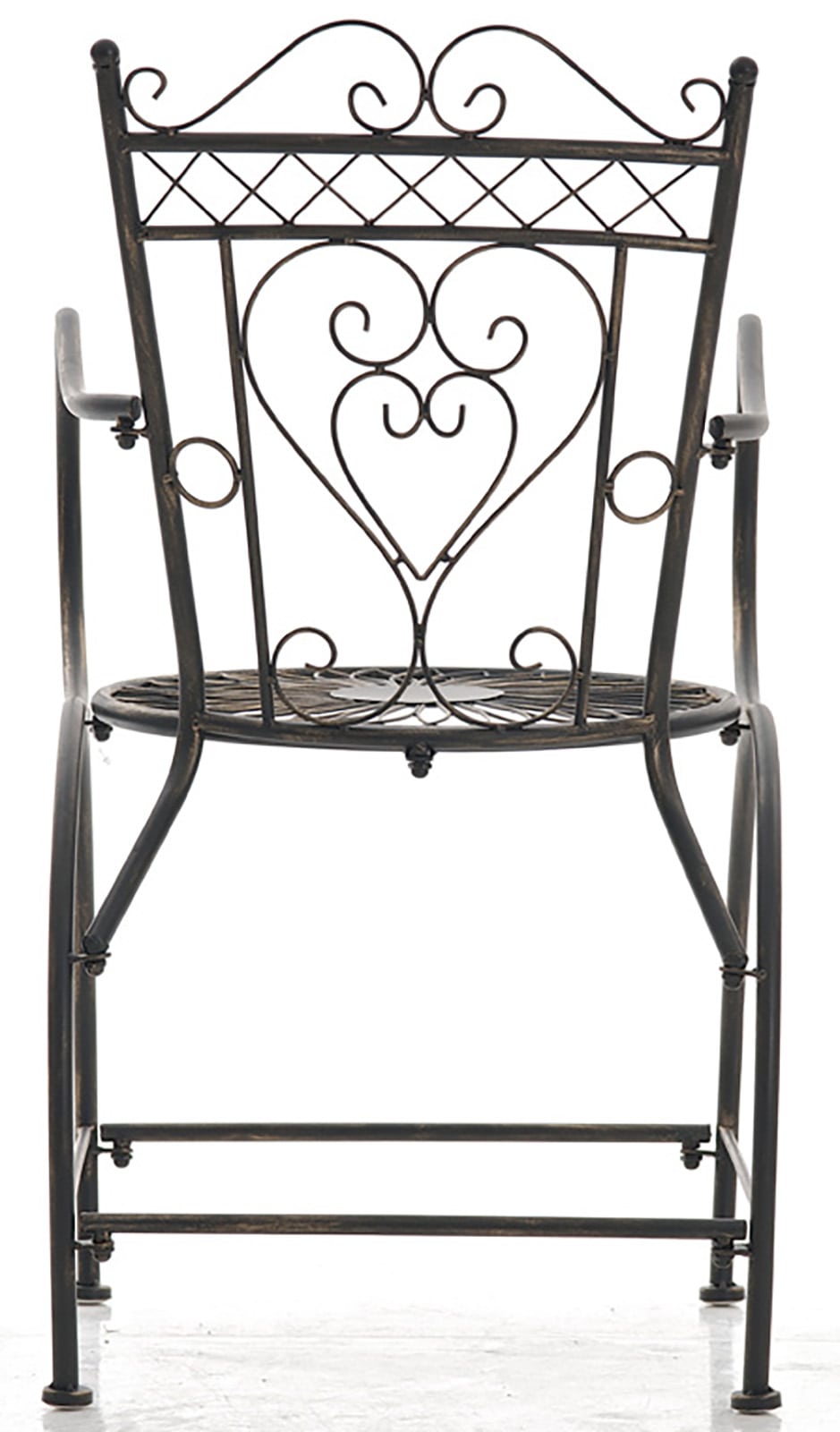 Lot de 2 Chaises de jardin Sheela en fer avec accoudoirs et repose-pieds