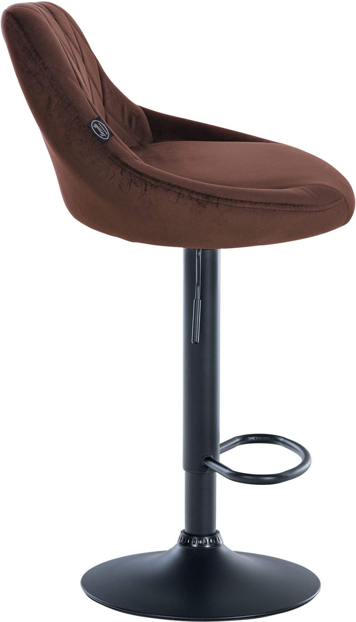 Tabouret de bar Lazio en velours avec pied en métal