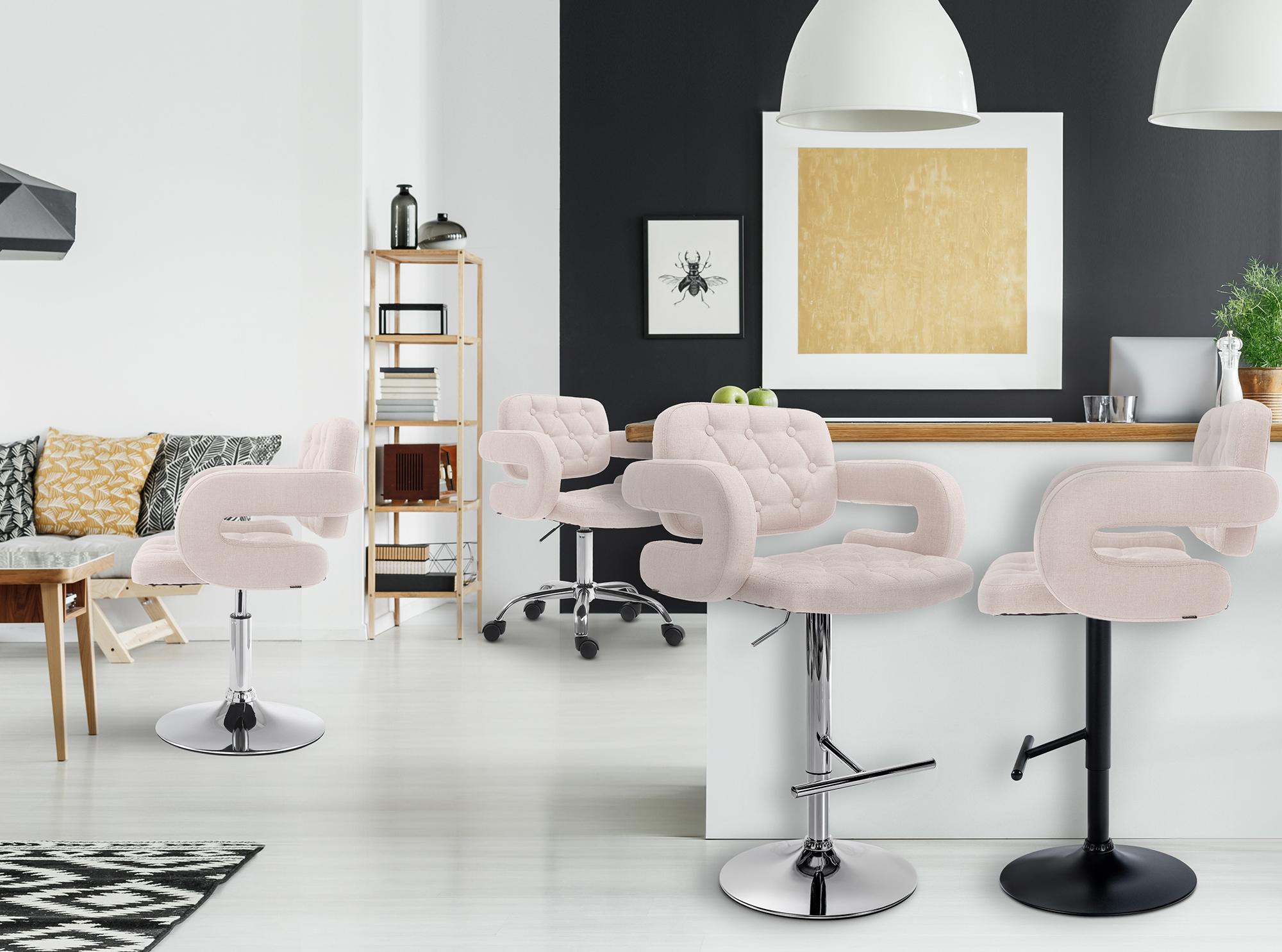 Chaise lounge Dublin Tissu - Piètement avec colonne centrale métal chromé