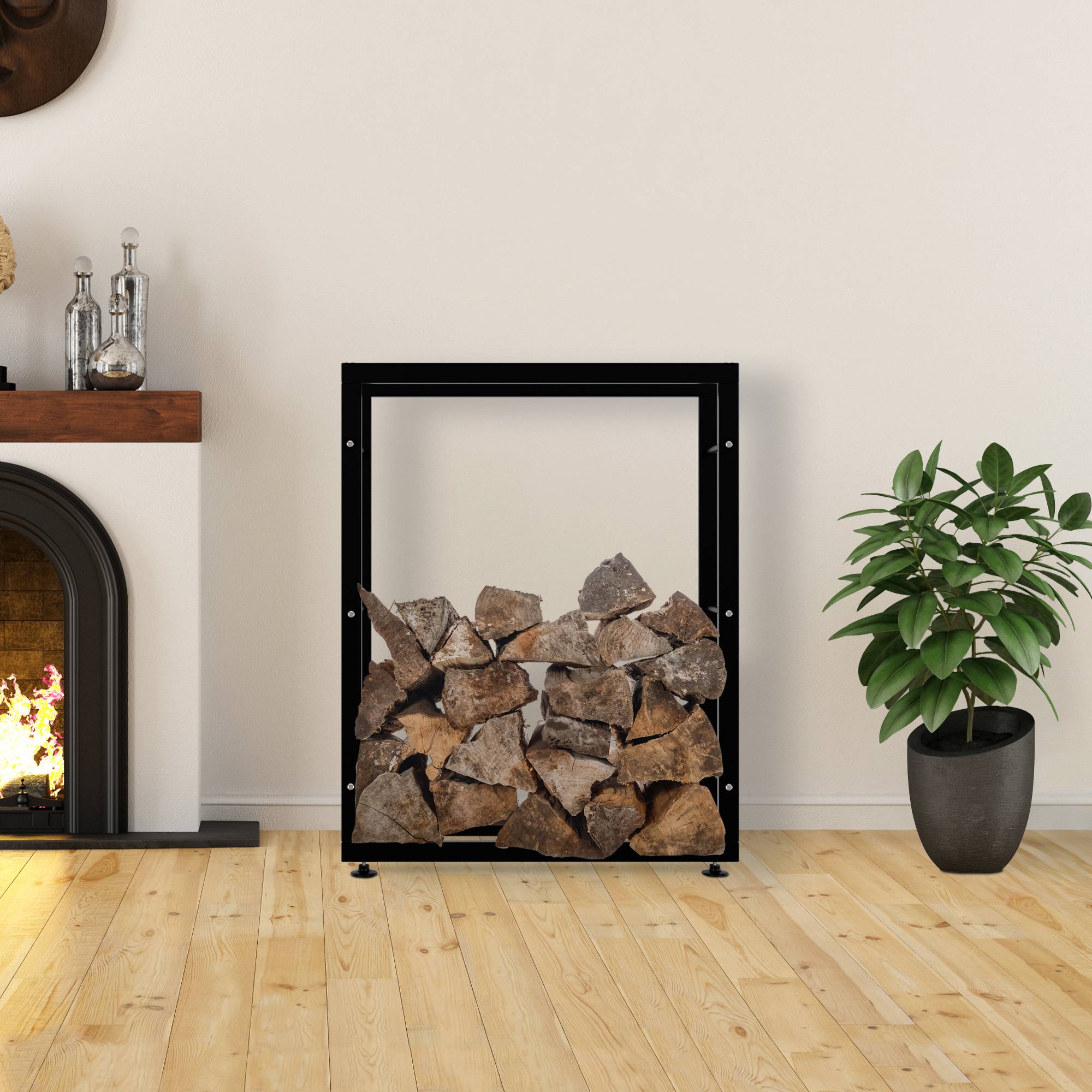 Porte-bûches pour bois de cheminée Keri V2