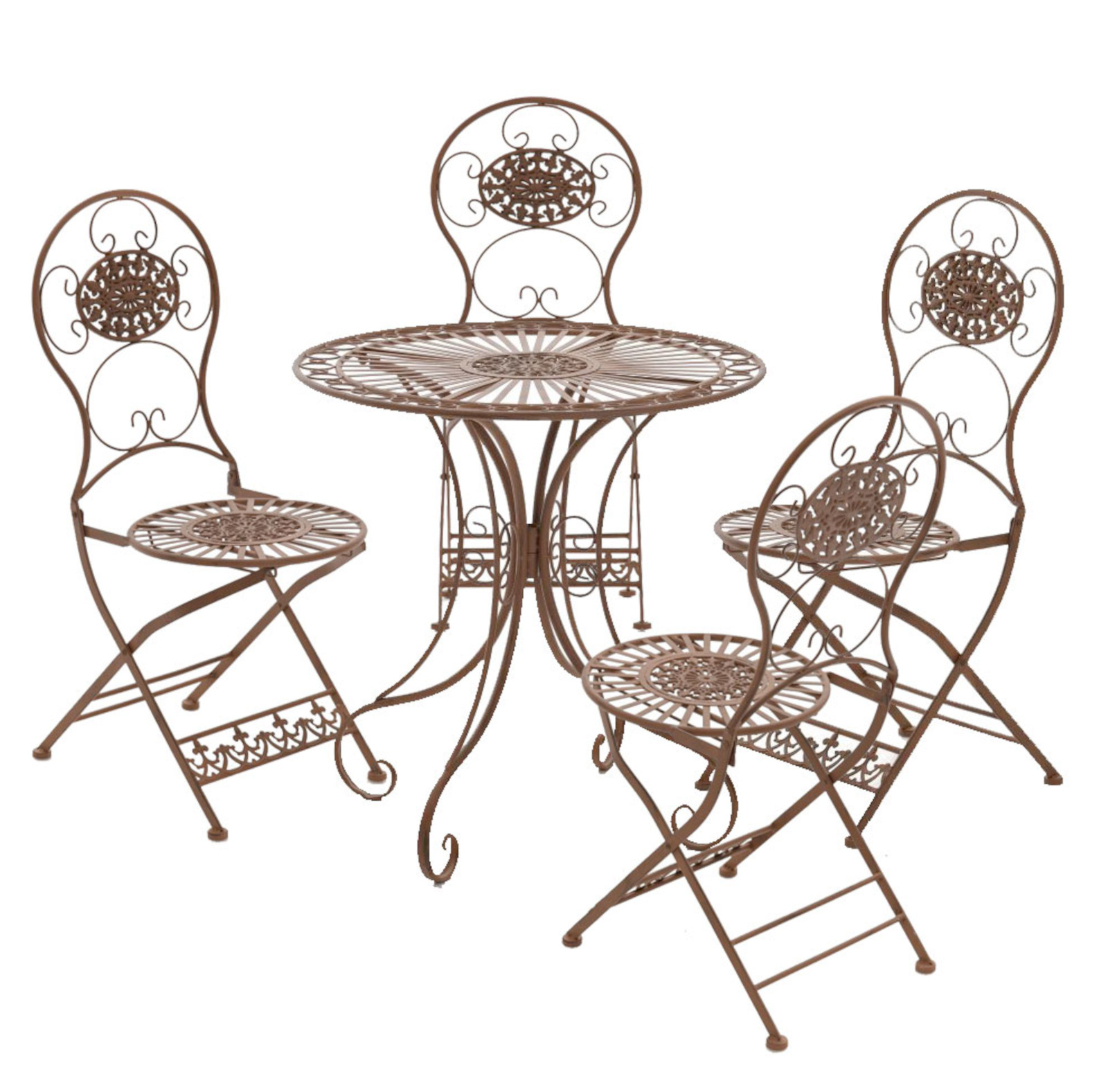 Lot de 2 Chaises de jardin pliables Mani en fer forgé