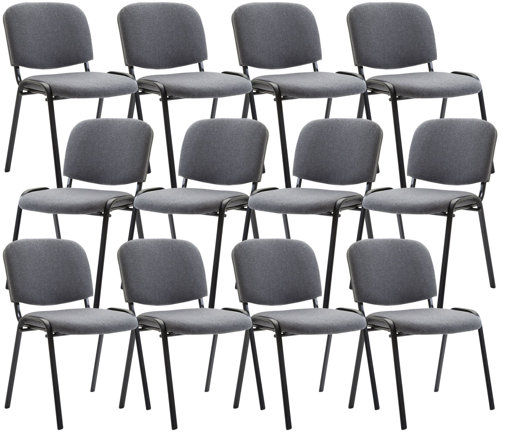 Lot de 12 chaises empilables Ken en tissu