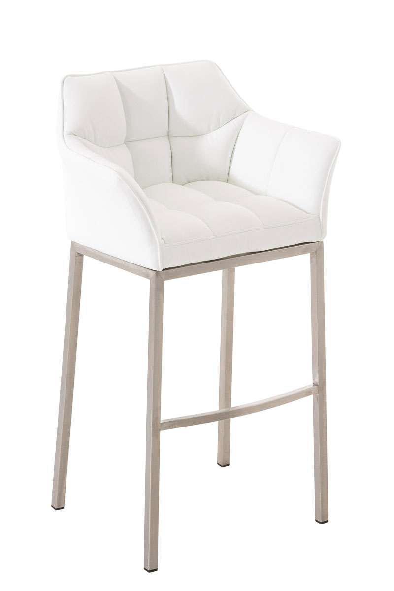 Tabouret de bar Damaso en similicuir avec piétement quatre pieds
