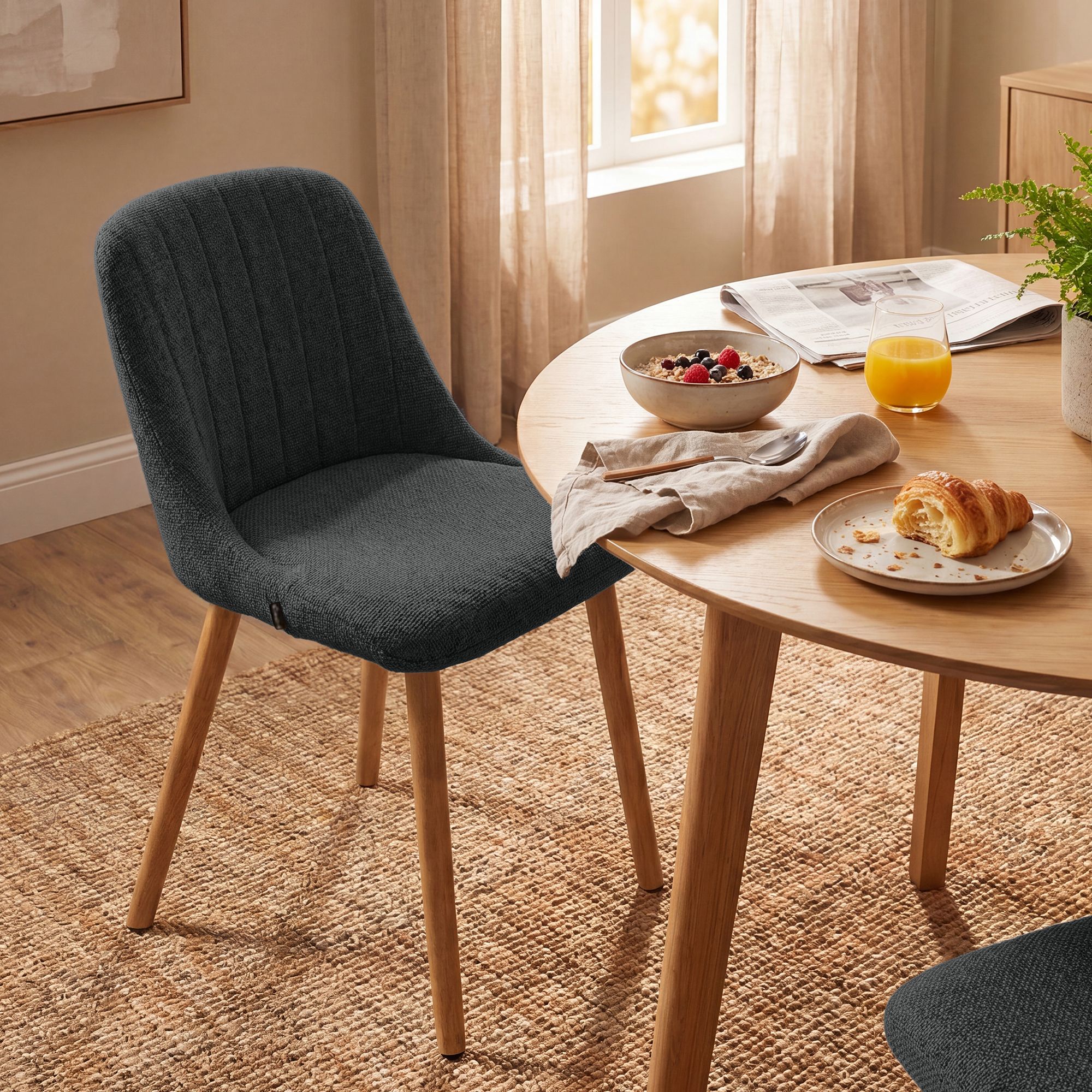 Chaise de salle a manger Arie en tissu