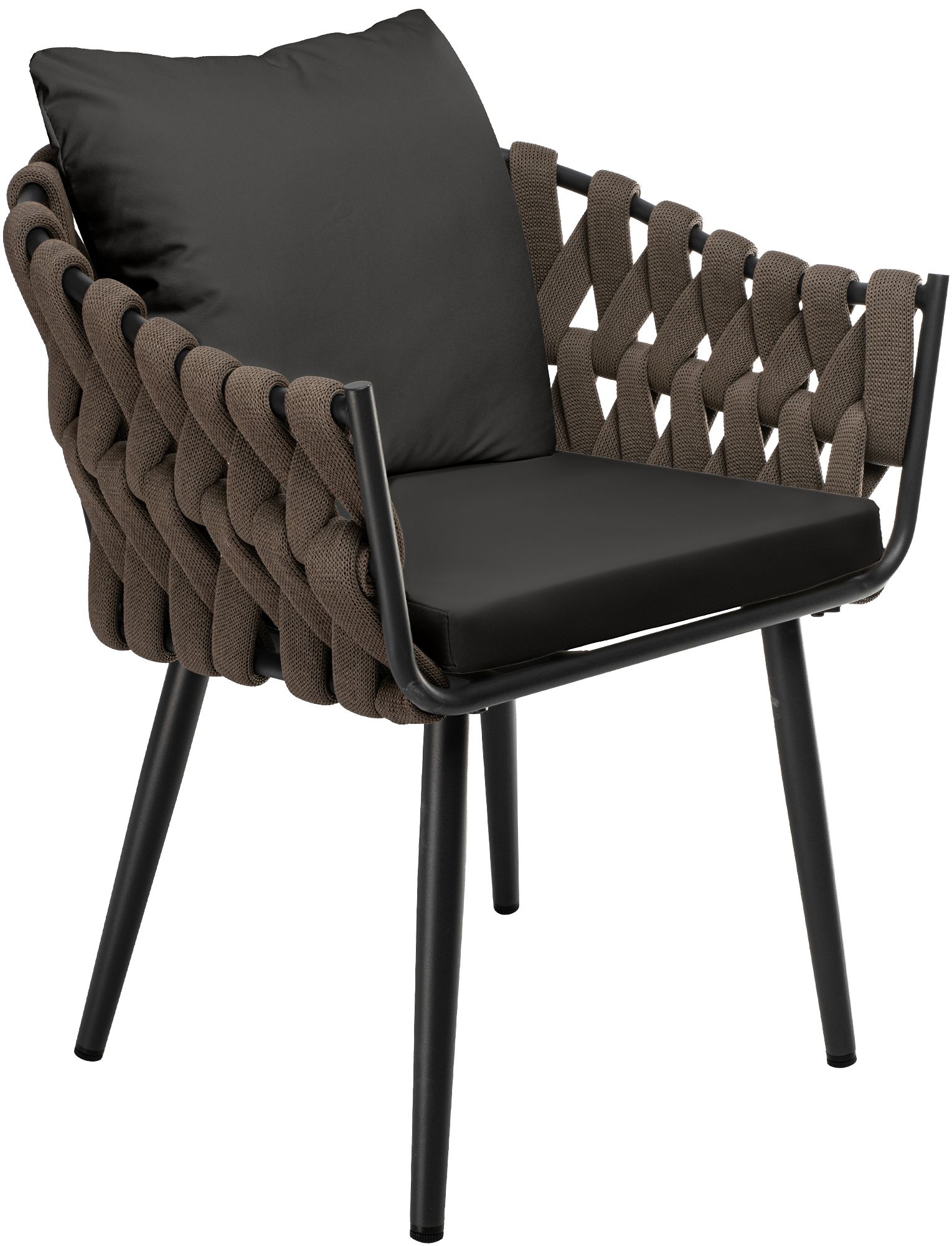 Fauteuil de jardin Naxos taupe avec coussin d'assise