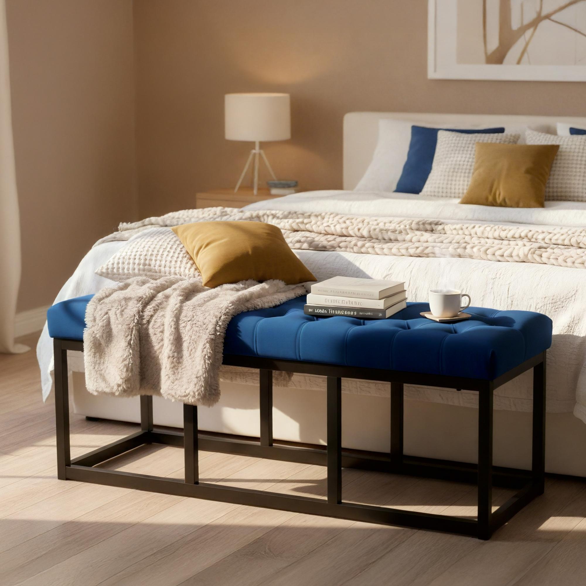 Banc Polson Velours Noir