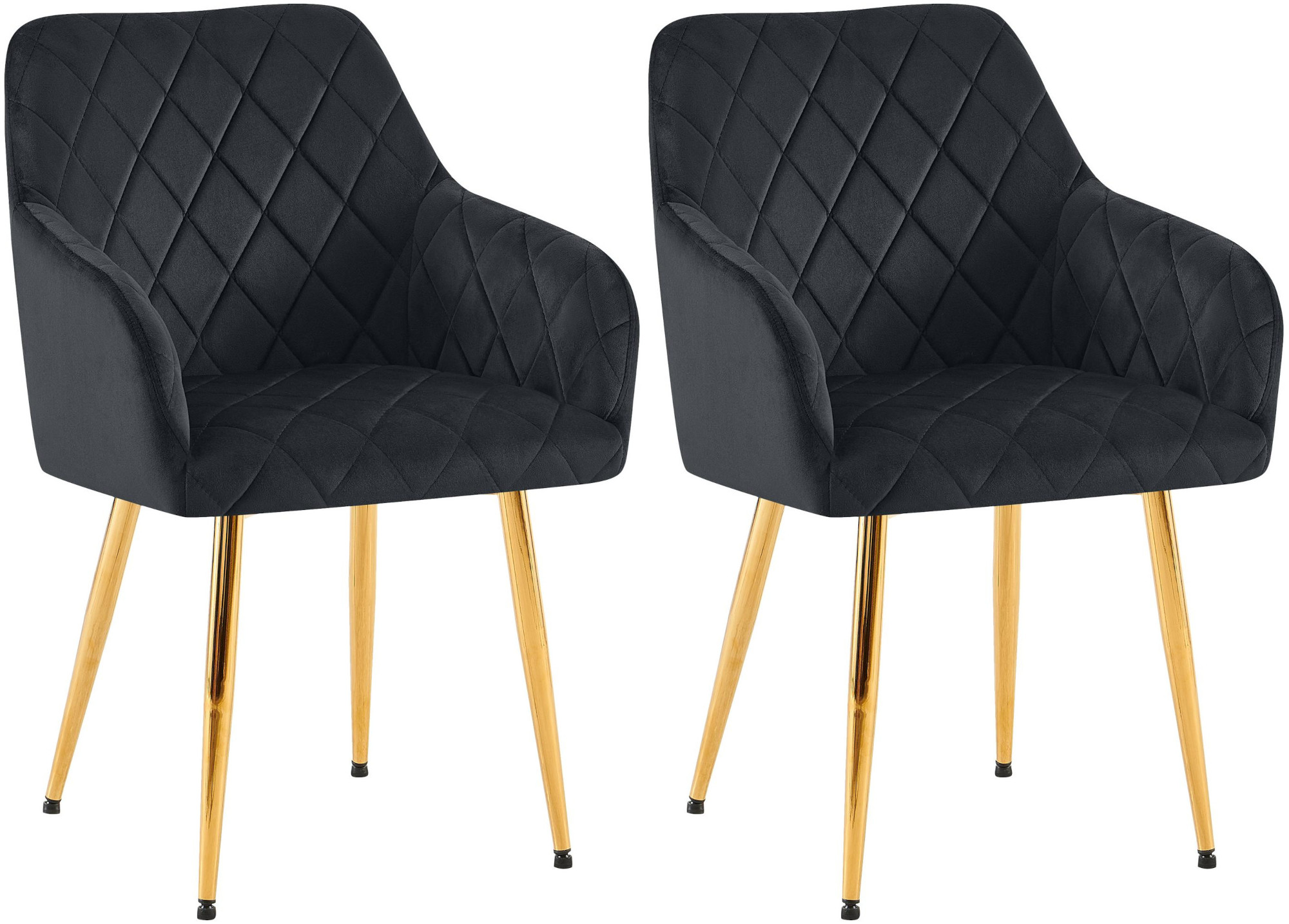 Lot de 2 chaises de salle à manger Monett velours