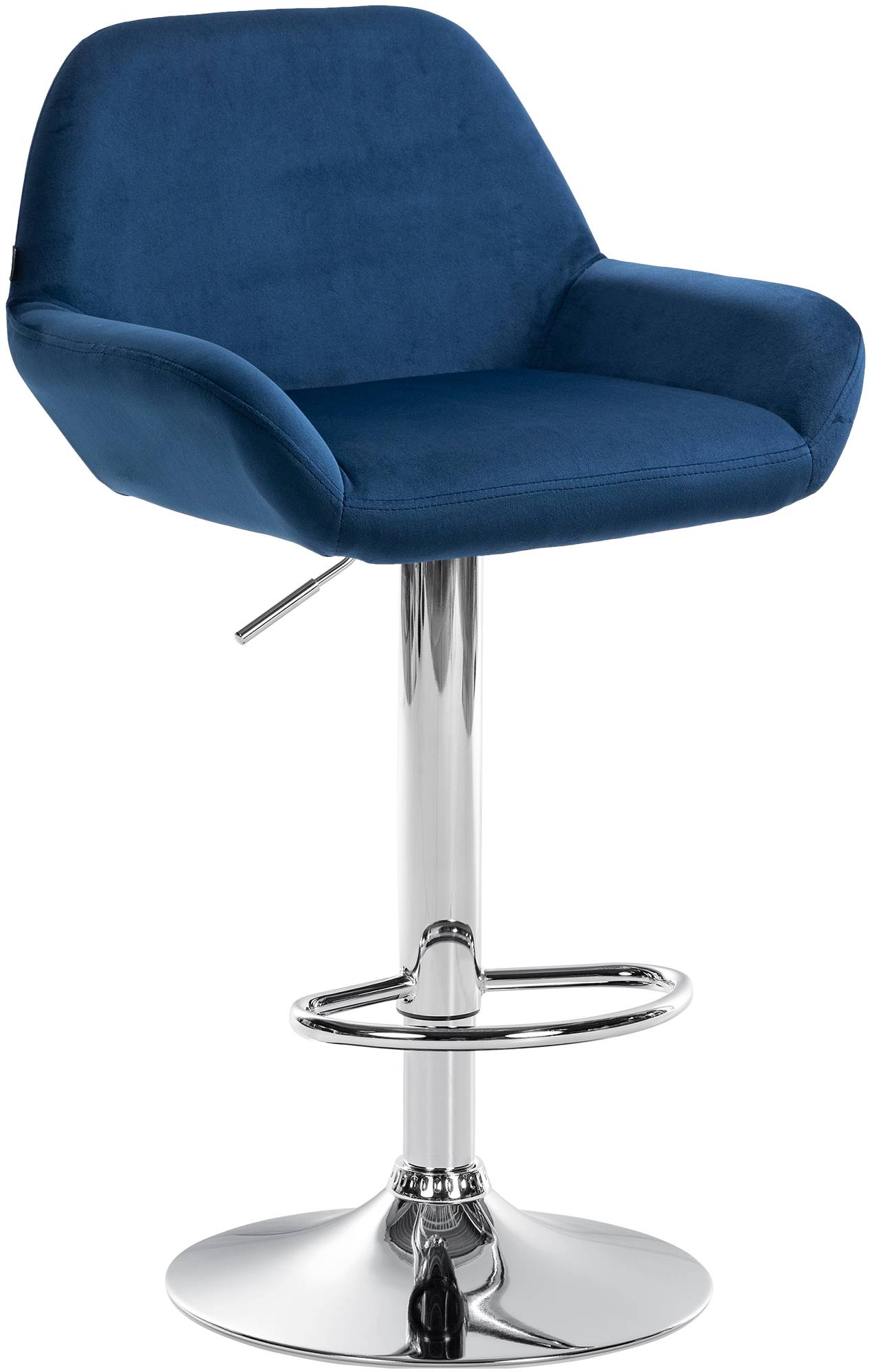 Tabouret de bar Braga Velours avec pied en métal réglable et pivotant