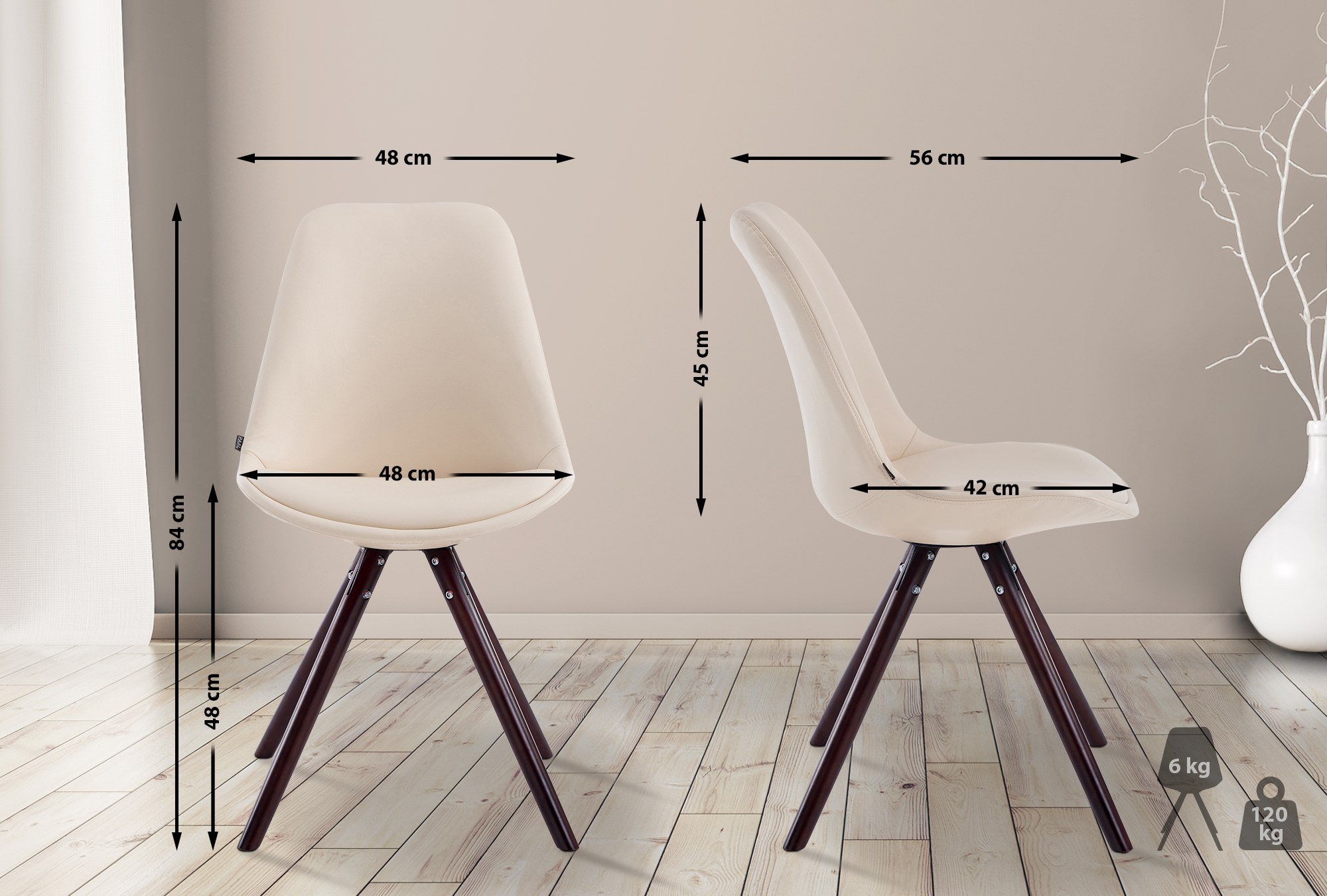 Chaise visiteur LAVAL similicuir pieds ronds