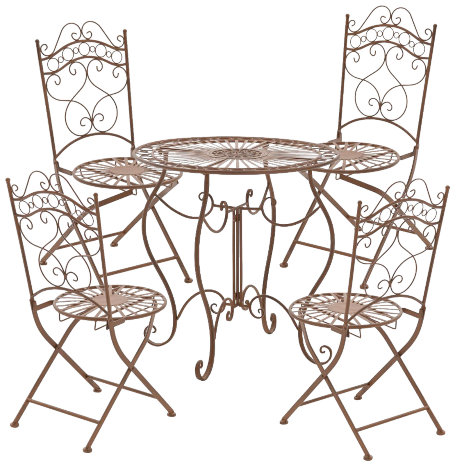 Lot de 2 Chaises de jardin pliables Indra en fer forgé