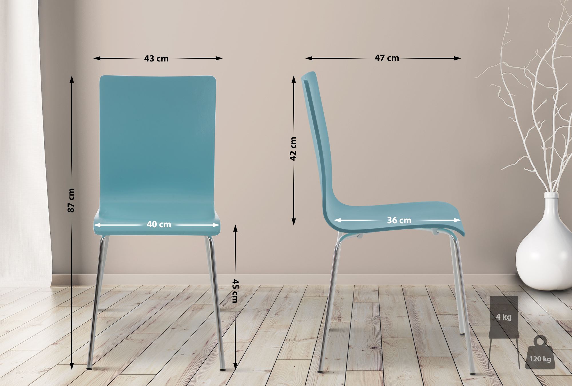 Lot de 16 chaises visiteur Pepe en bois