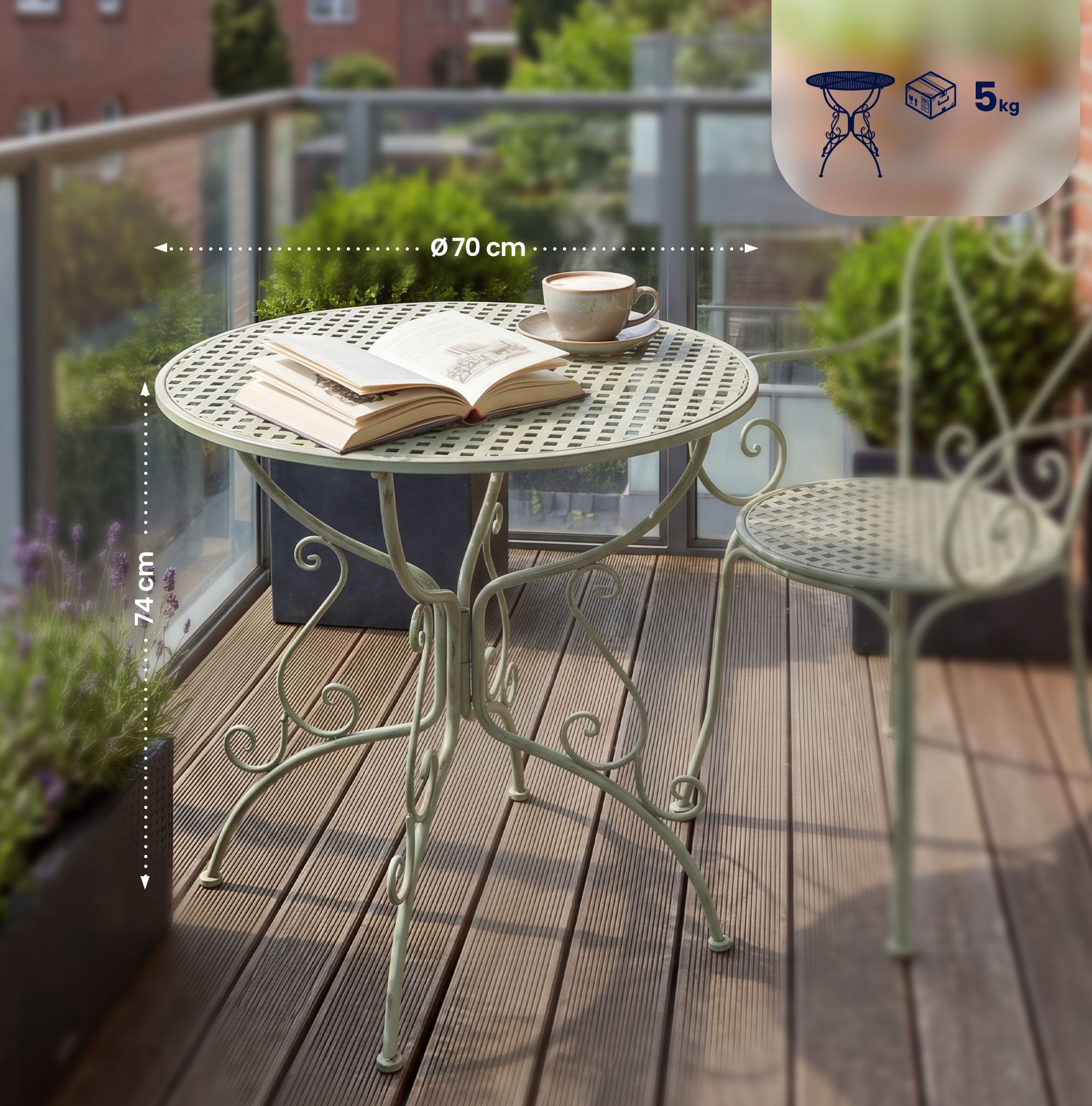Table de jardin Amanda 70 cm