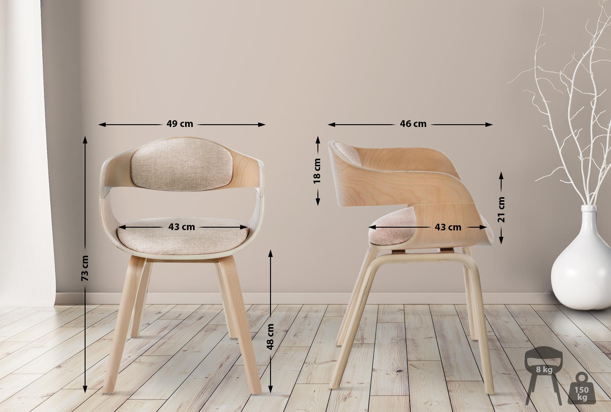 Chaise retro Kingston en tissu