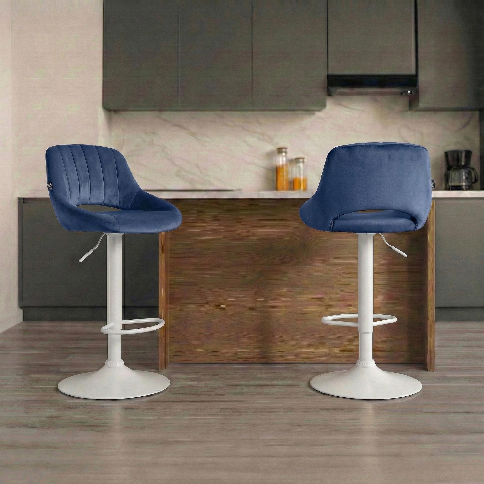 Tabouret de bar Milet en velours