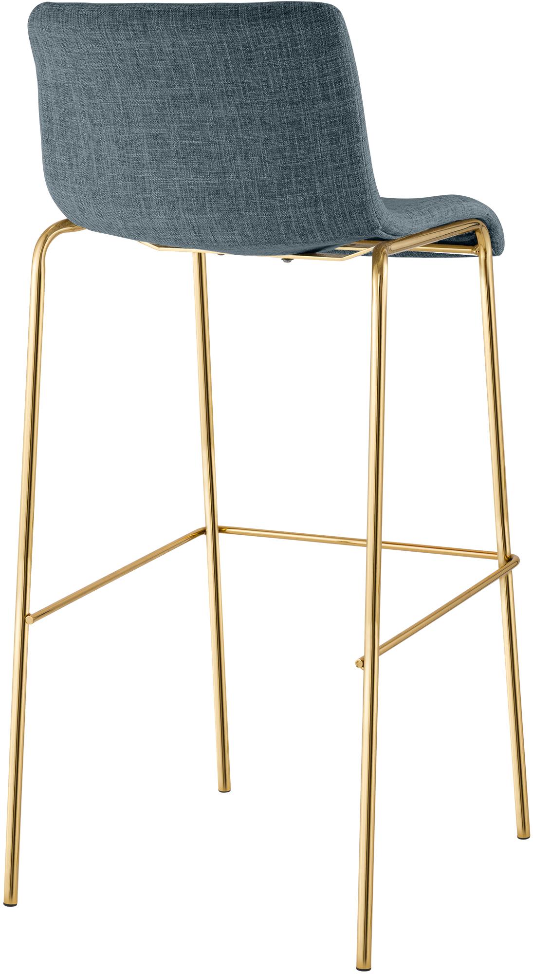 Tabouret de bar Hover tissu cadre à quatre pieds doré