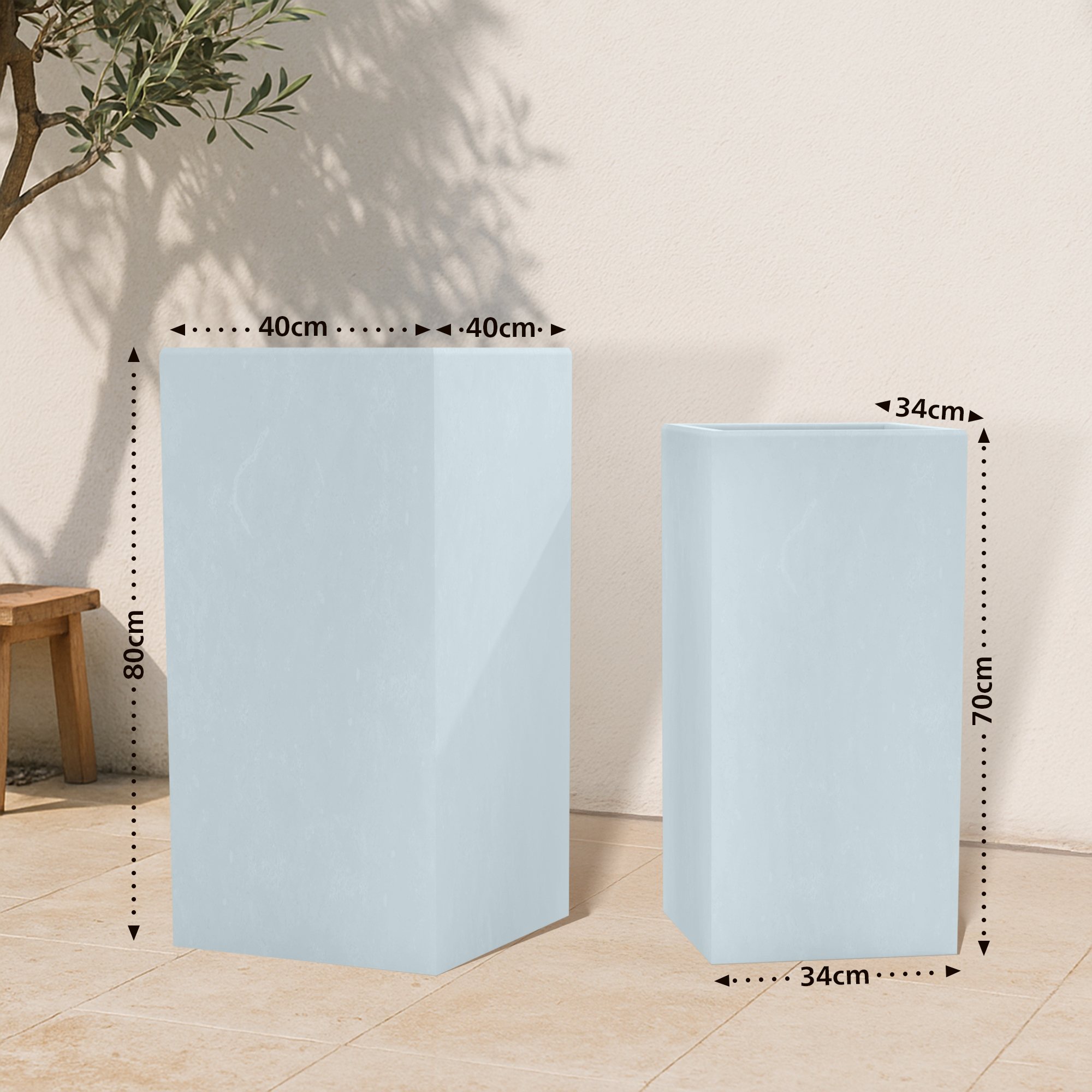 Set de 2 bacs à plantes carrés 3