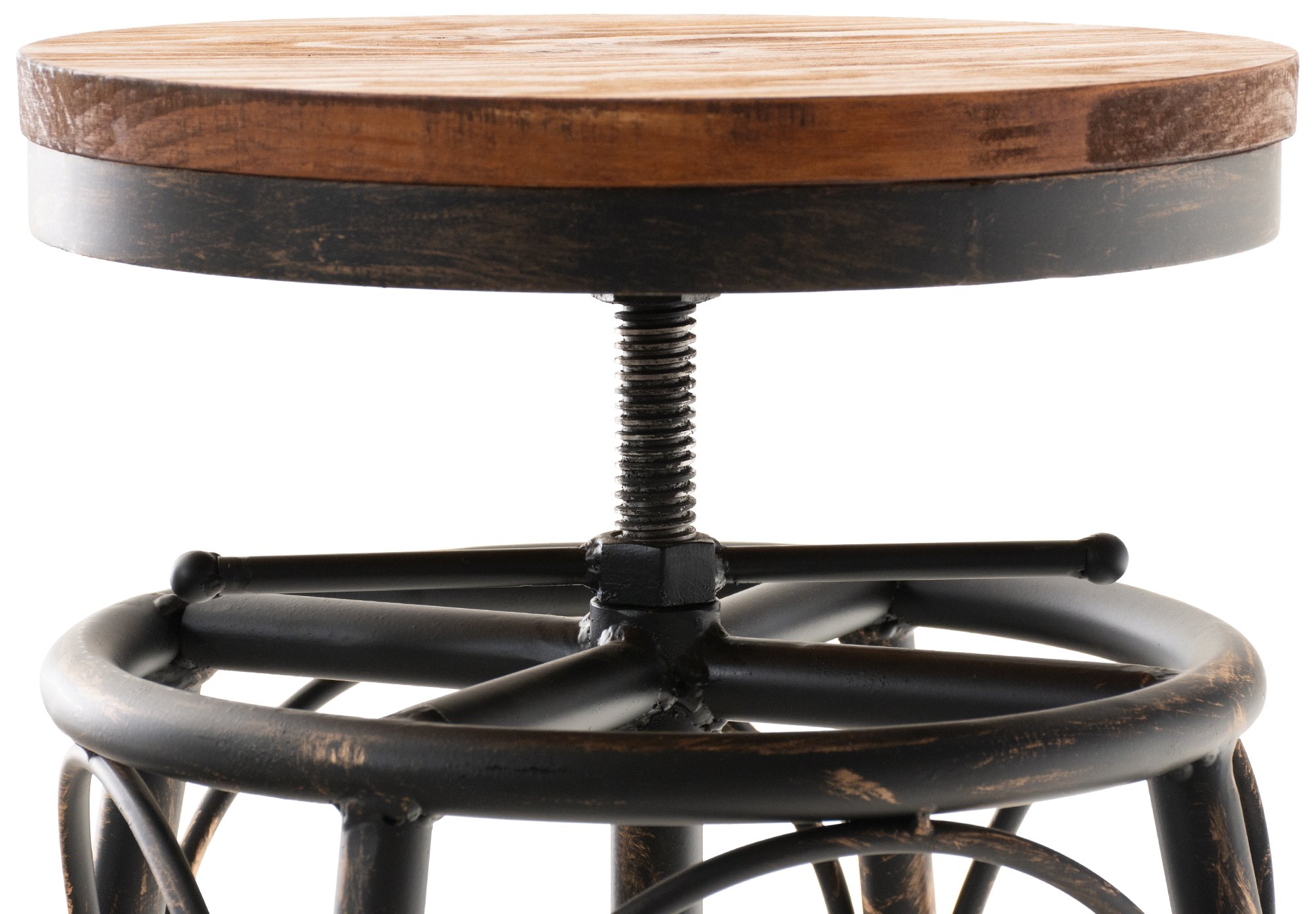 Lot de 2 tabourets de bar Beam avec assise en bois au style industriel