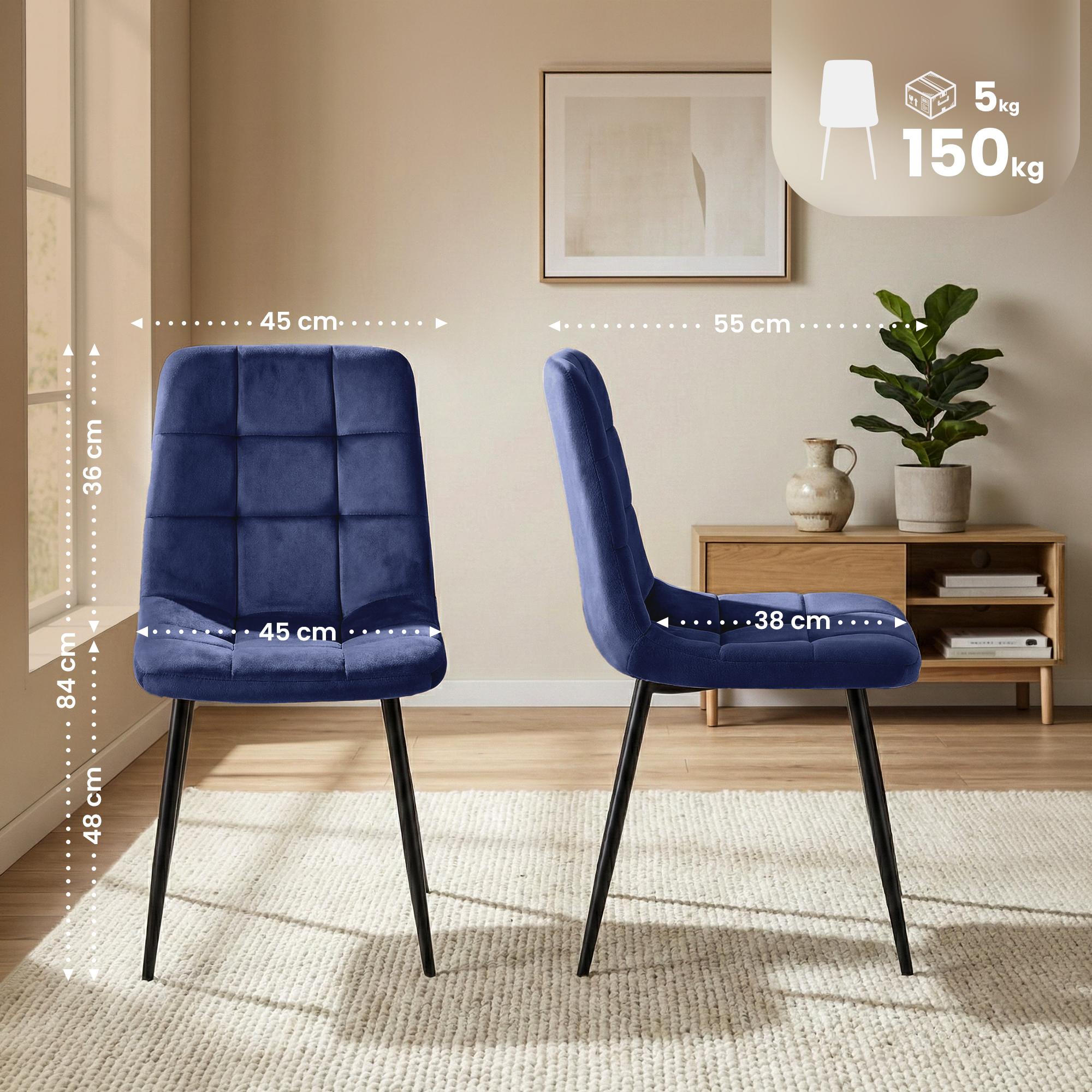 Chaise de salle a manger Antibes en velours