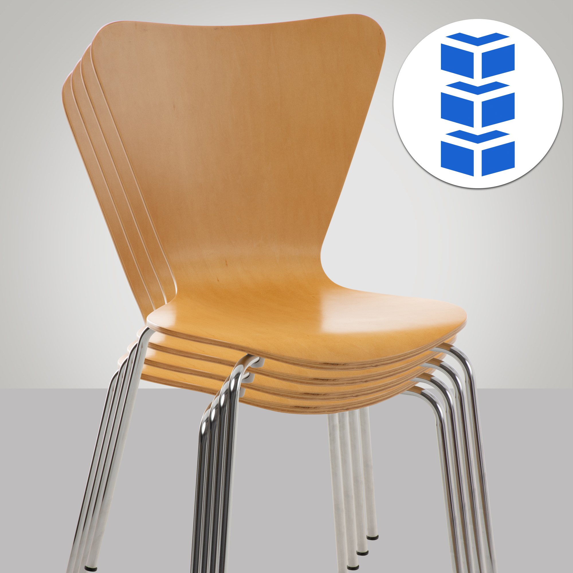 Lot de 4 chaises empilables Calisto
